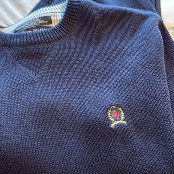 Tommy Hilfiger‎ Men's Navy Blue Cotton Sweater Small Crewneck Pullover - Picture 6 of 6